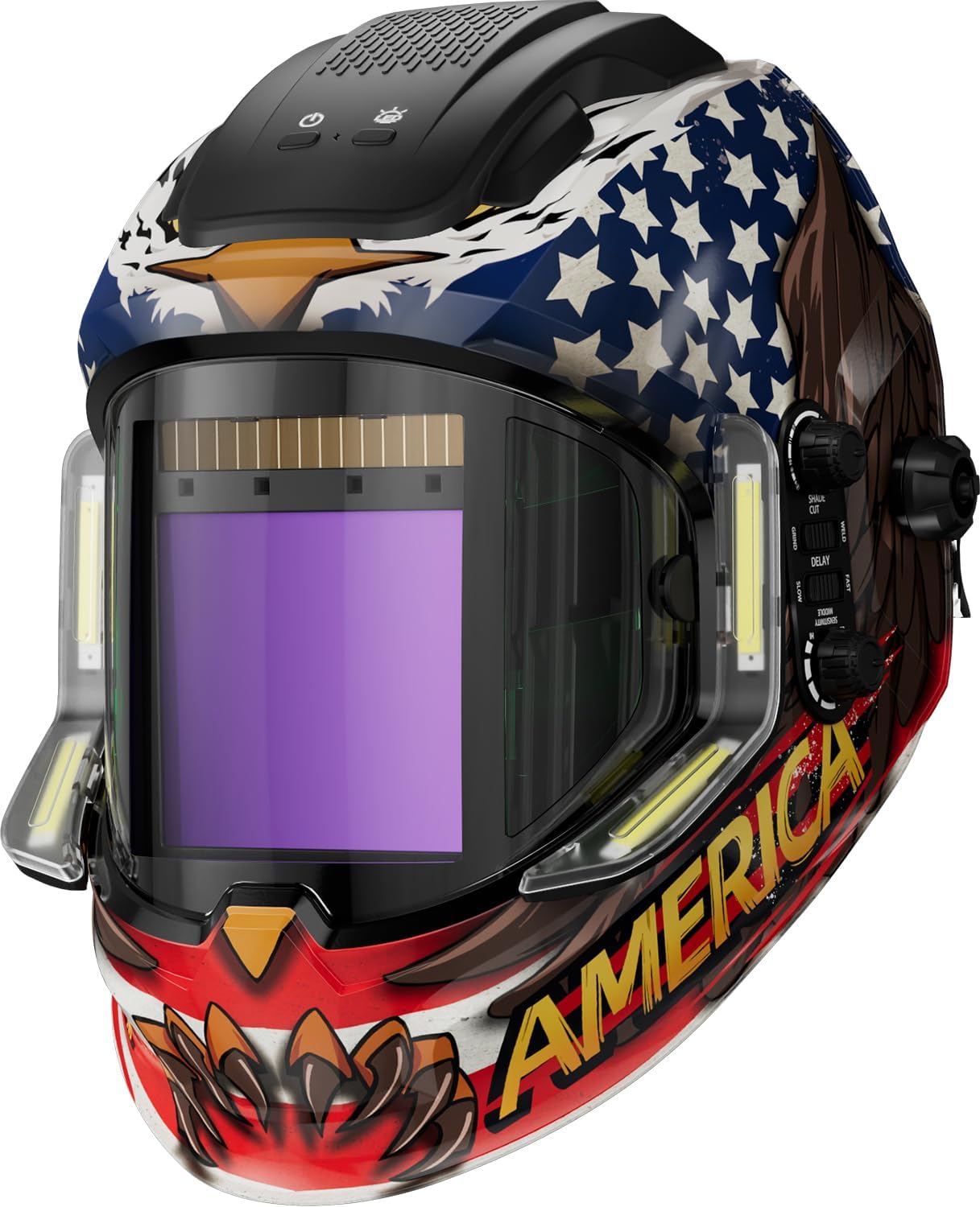 Auto Darkening Welding Helmets with 4 LED Lights-MONERAE LED PRO