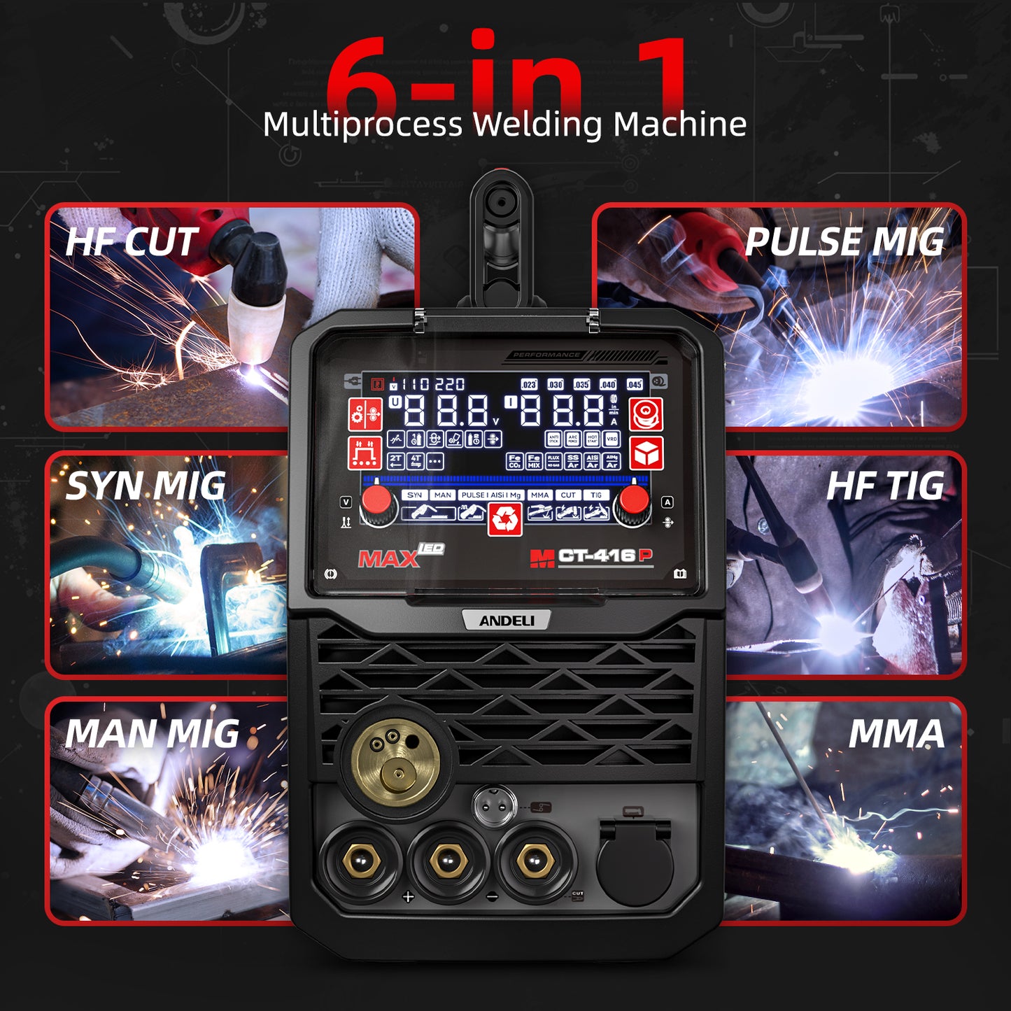 ANDELI MCT-416P Plasma Cutter Welder 110V/220V Dual Voltage