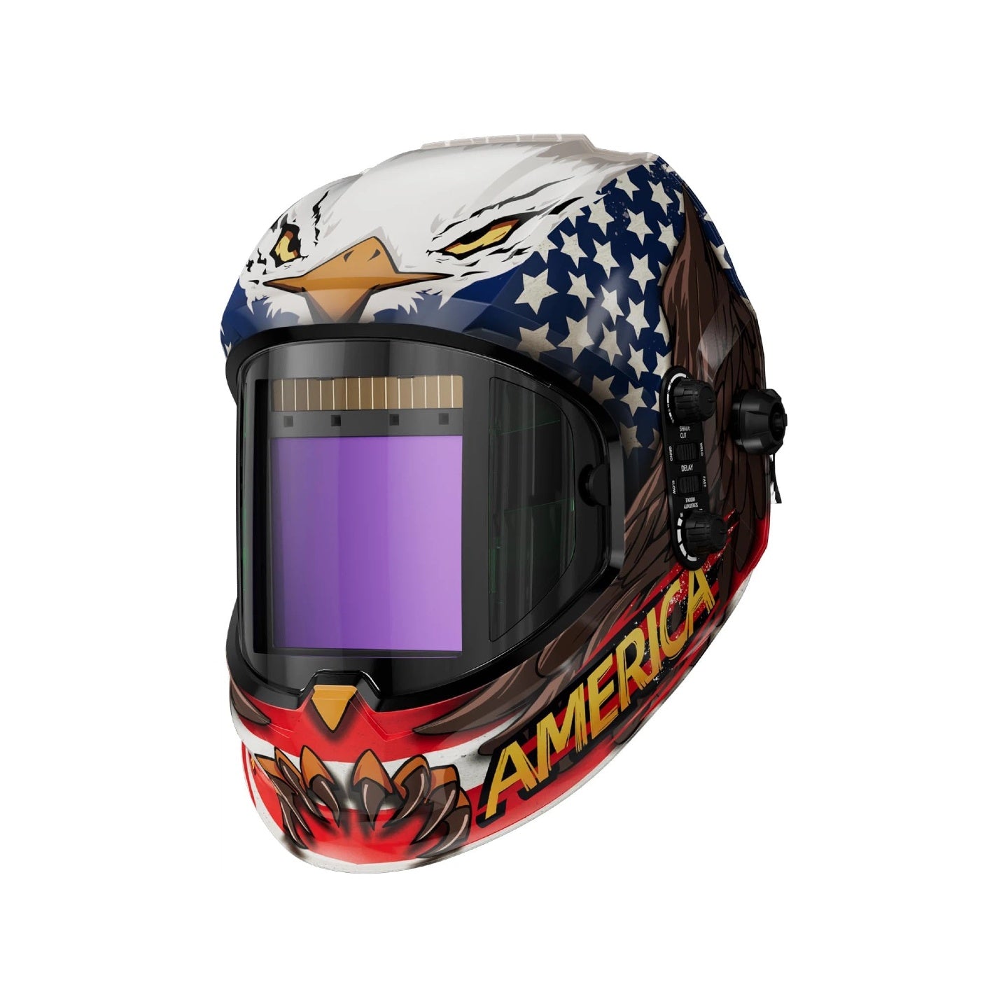 Auto Darkening Welding Helmet Panoramic View 3.94''x3.94''Large Viewing
