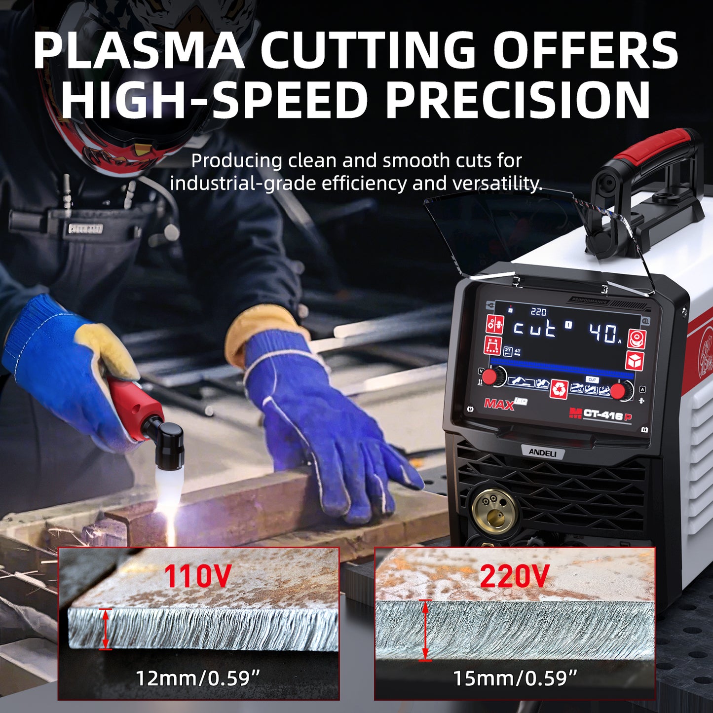 ANDELI MCT-416P Plasma Cutter Welder 110V/220V Dual Voltage
