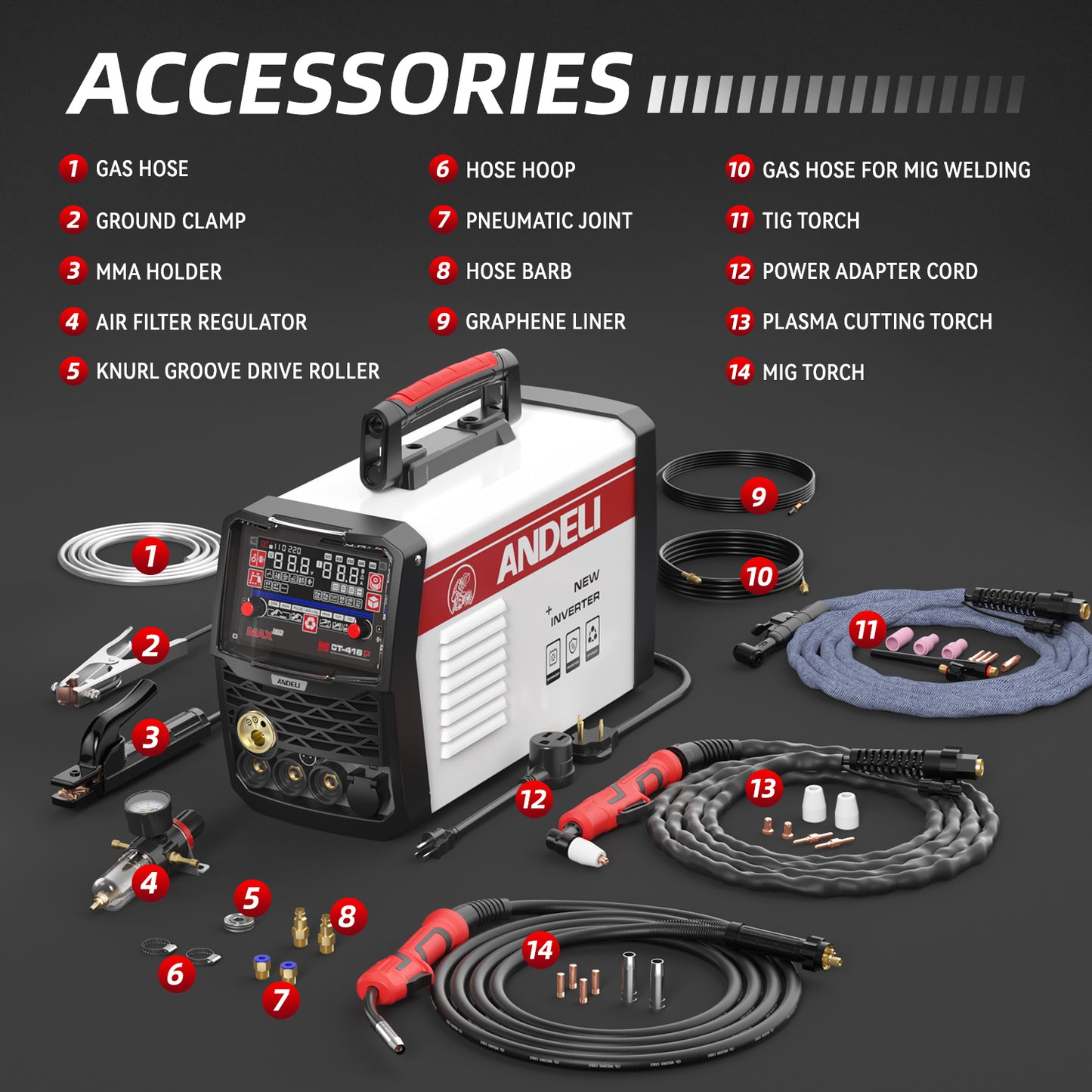 ANDELI MCT-416P Plasma Cutter Welder 110V/220V Dual Voltage