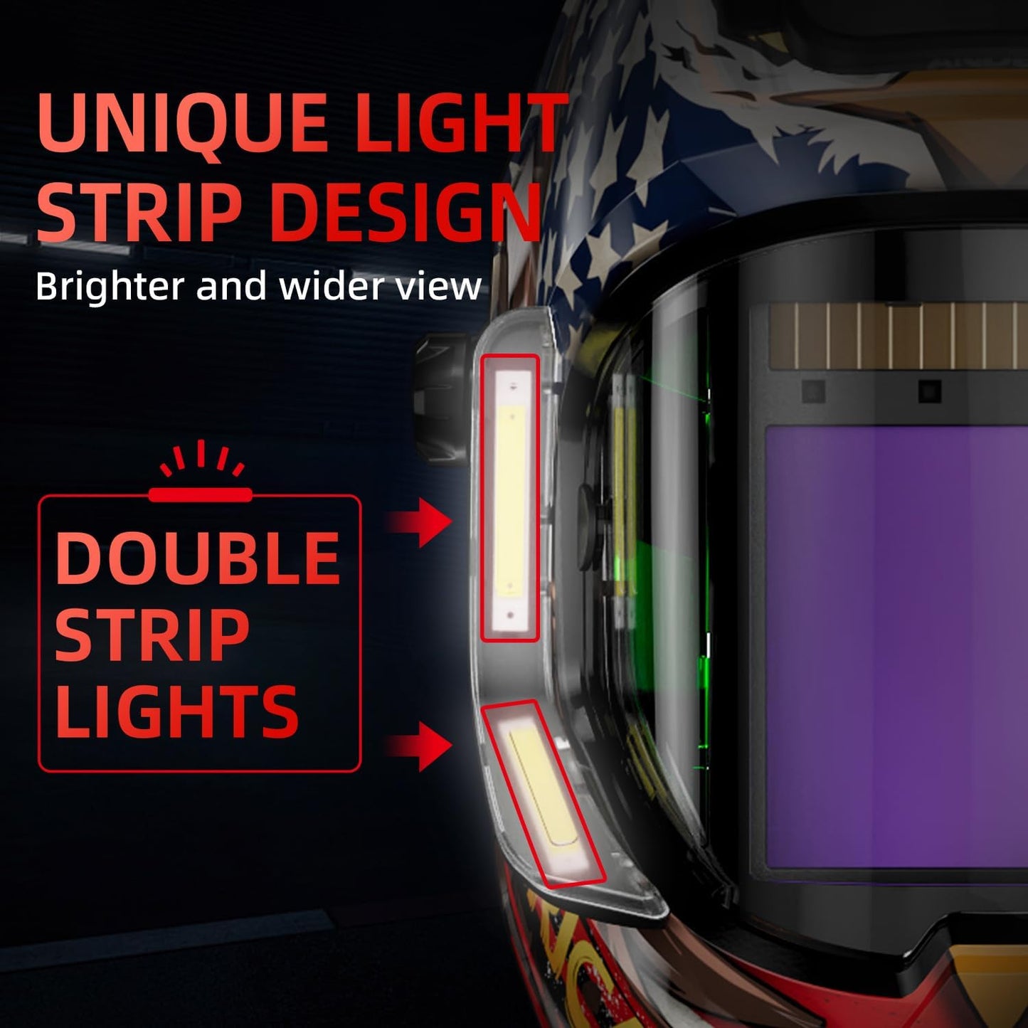 Auto Darkening Welding Helmets with 4 LED Lights-MONERAE LED PRO
