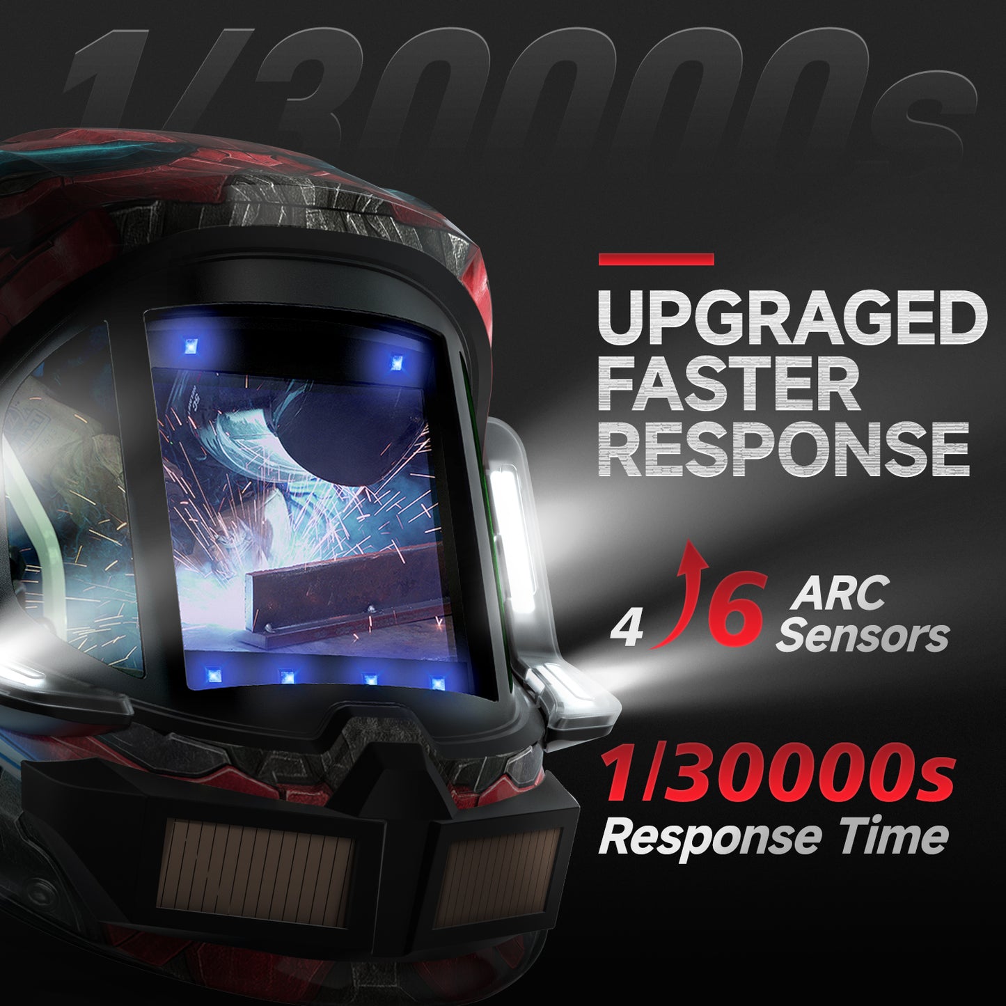 ANDELI Auto Darkening Welding Helmet with Light,Upgraded Solar Powered