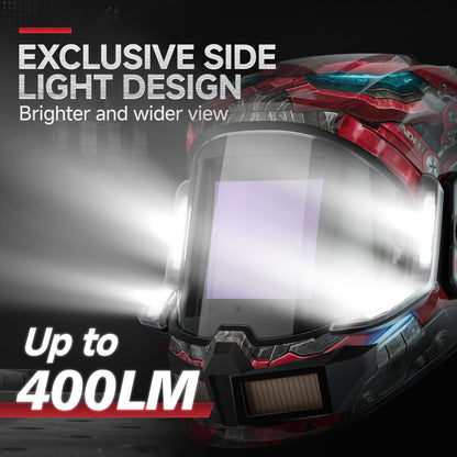 ANDELI Auto Darkening Welding Helmet with Light,Upgraded Solar Powered
