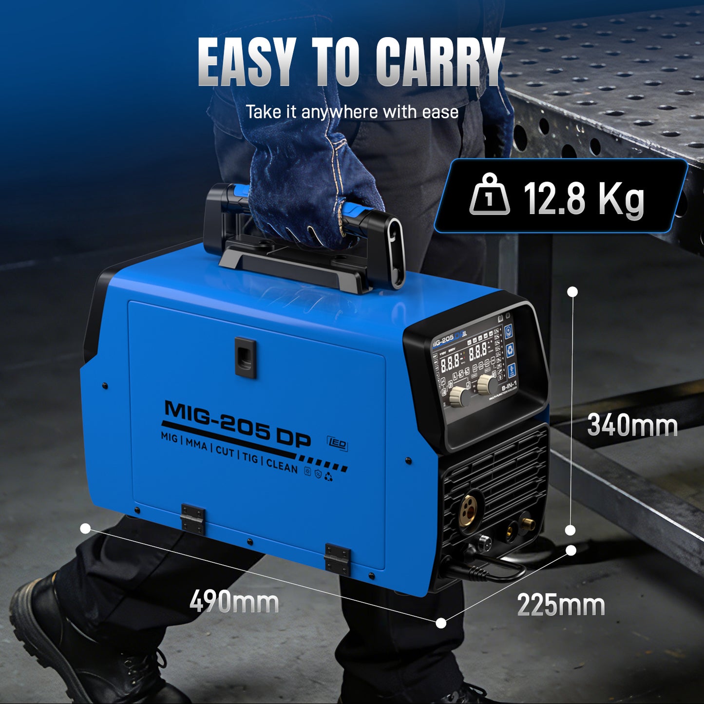 ANDELI MIG-205 DP 8-in-1 Pulsed MIG Welder & 50A Plasma Cutter Combo | 110/220V 200A。