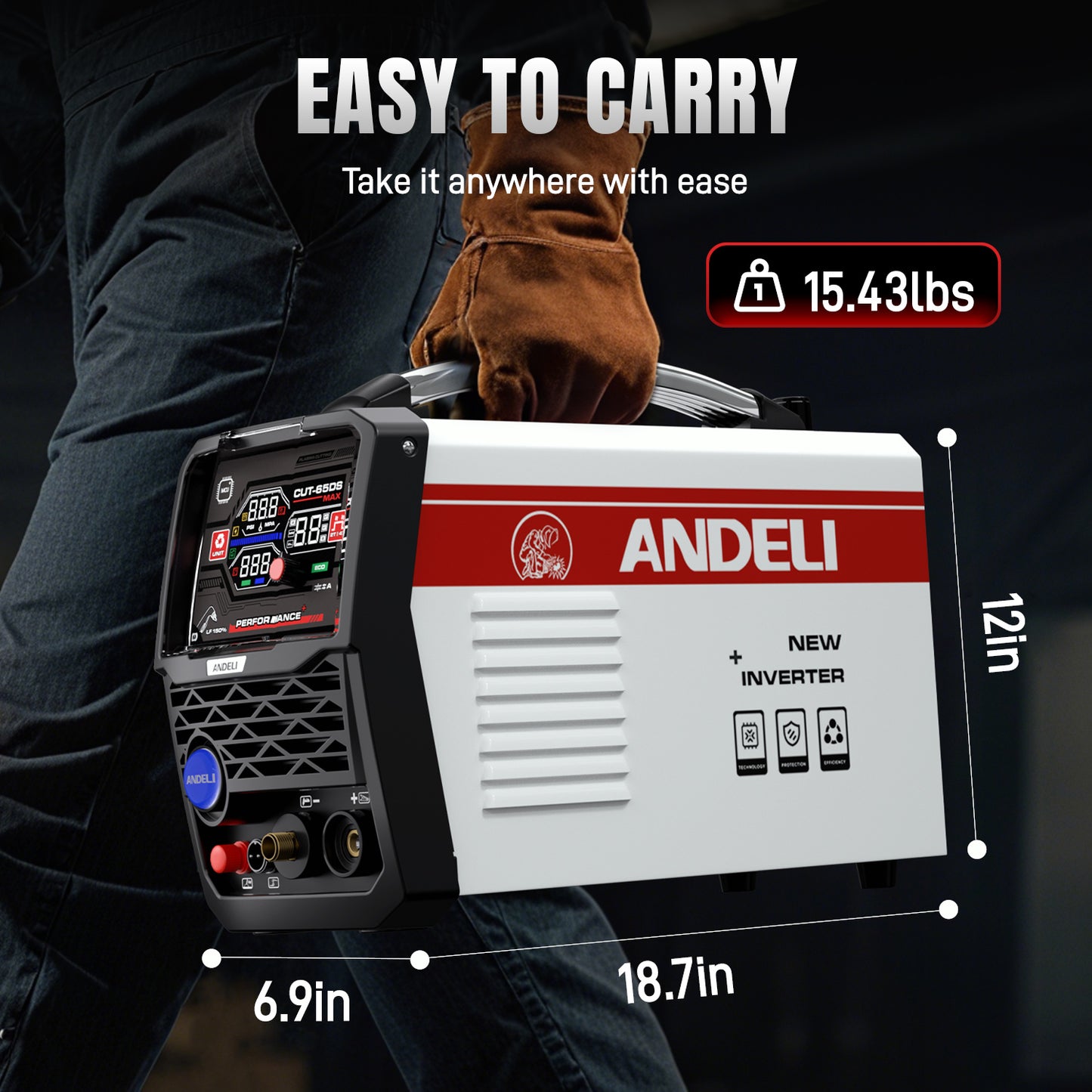 ANDELI Cut-65DS Non-HF Plasma Cutter 65A Dual Voltage 110V/220V with ECO Mode & CNC Compatible