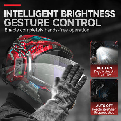 ANDELI Auto Darkening Welding Helmet with Light,Upgraded Solar Powered