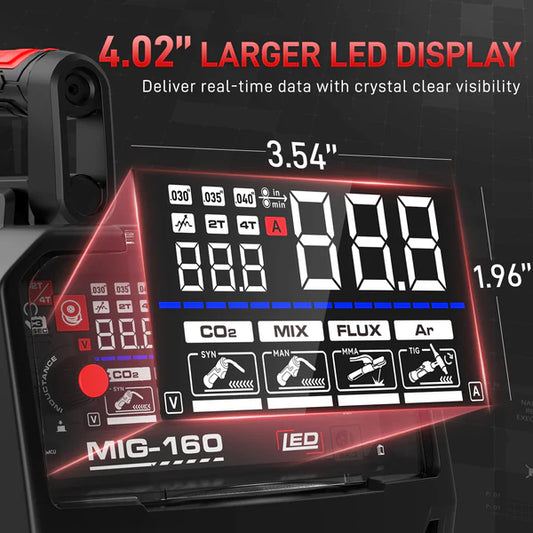 110V220Vdualvoltagecurrentdisplayforred-whiteMIG-160AirMIGWelder
