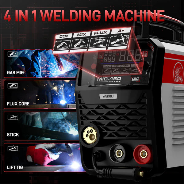 110V220Vswitchbuttonlayoutonred-whiteMIG-160weldercontrolpanel