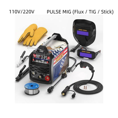 ANDELI 135A / 145A MIG Welder Series 110V/220V | 3-in-1 & 4-in-1 Flux Core MIG / Lift TIG / Stick Welding Machine with Synergy & LED Display