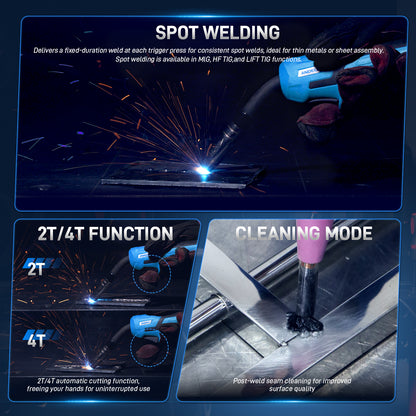 ANDELI MIG-205 DP 8-in-1 Pulsed MIG Welder & 50A Plasma Cutter Combo | 110/220V 200A。