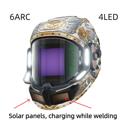 ANDELI Auto Darkening Welding Helmet with Light,Upgraded Solar Powered