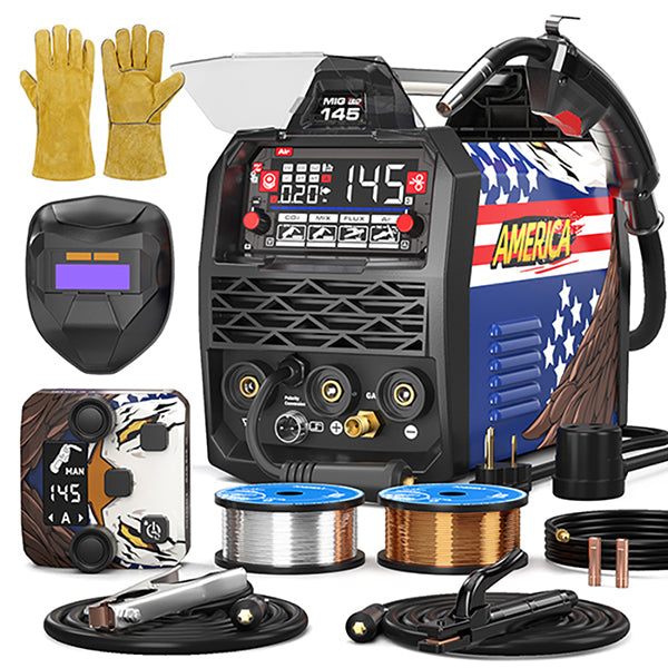 ANDELI 135A / 145A MIG Welder Series 110V/220V | 3-in-1 & 4-in-1 Flux Core MIG / Lift TIG / Stick Welding Machine with Synergy & LED Display