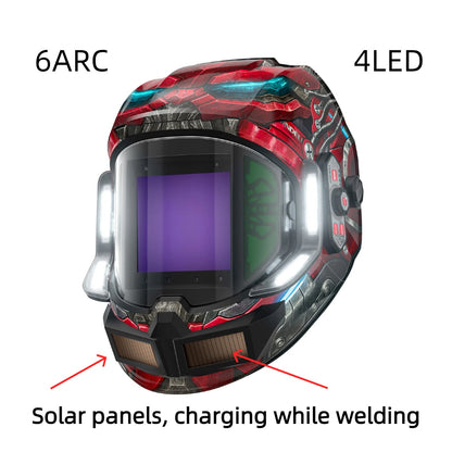 ANDELI Auto Darkening Welding Helmet with Light,Upgraded Solar Powered
