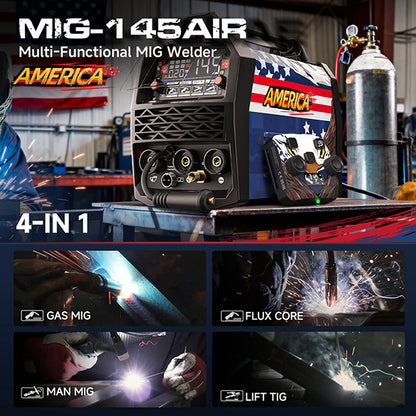 ANDELI 135A / 145A MIG Welder Series 110V/220V | 3-in-1 & 4-in-1 Flux Core MIG / Lift TIG / Stick Welding Machine with Synergy & LED Display