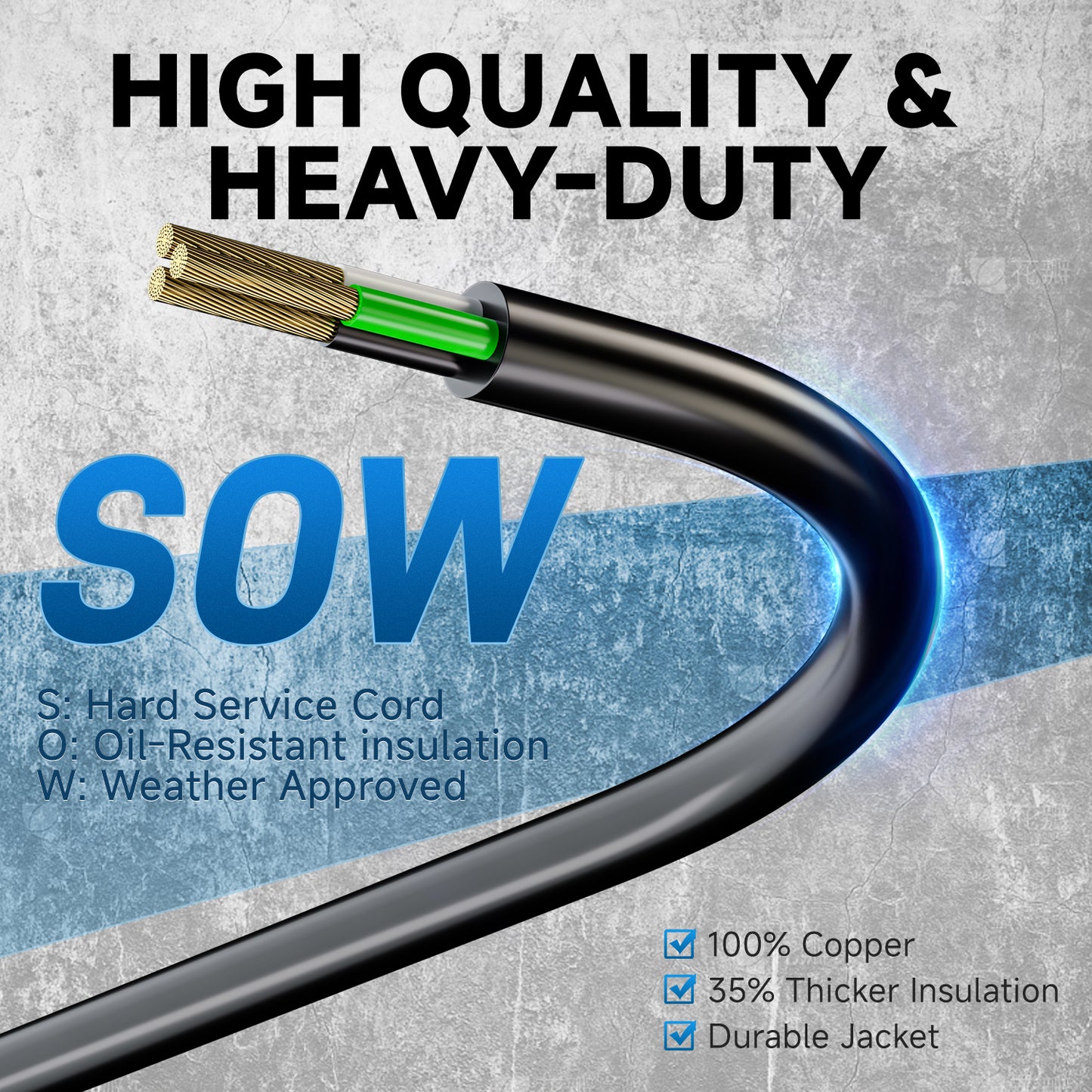 ANDELI 40Amp 20ft Welder Extension Cord 10 AWG [ETL Listed], 250V NEMA 6-50 Heat-Resistant Welding Cord 3 Prong for MIG/TIG/MMA Welder, Plasma Cutter(8-20FT)