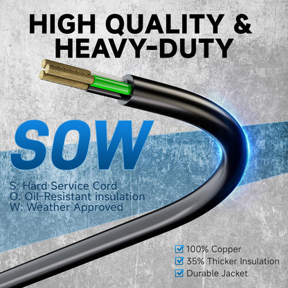 ANDELI 40Amp 20ft Welder Extension Cord 10 AWG [ETL Listed], 250V NEMA 6-50 Heat-Resistant Welding Cord 3 Prong for MIG/TIG/MMA Welder, Plasma Cutter(8-20FT)