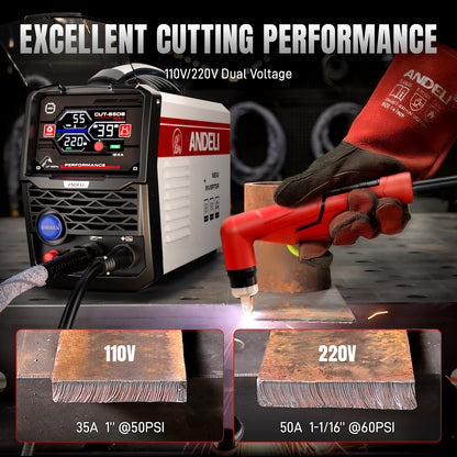 ANDELI Cut-65DS Non-HF Plasma Cutter 65A Dual Voltage 110V/220V with ECO Mode & CNC Compatible