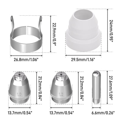 ANDELI AG60 Plasma Cutter Torch Consumables, 50Pcs Cutting Torch Tip Nozzles Kit with Box, Ceramic Cups for Multiple Pilot Arc Plasma Cutters (SG-55/AG-60 Compatible)