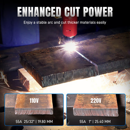 ANDELI 55A Plasma Cutter with Built-In Air Compressor, Non-HF Pilot Arc, 110V/220V Dual Voltage