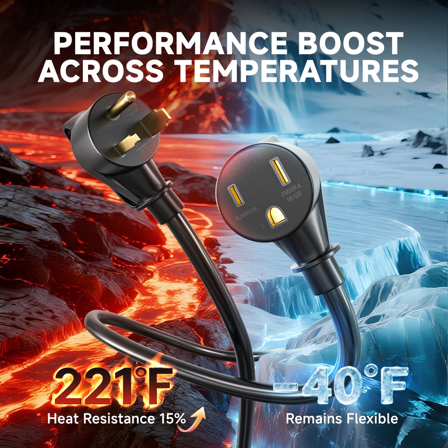 ANDELI 40Amp 20ft Welder Extension Cord 10 AWG [ETL Listed], 250V NEMA 6-50 Heat-Resistant Welding Cord 3 Prong for MIG/TIG/MMA Welder, Plasma Cutter(8-20FT)