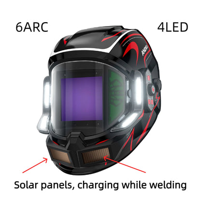 ANDELI Auto Darkening Welding Helmet with Light,Upgraded Solar Powered