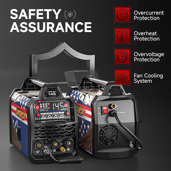ANDELI 135A / 145A MIG Welder Series 110V/220V | 3-in-1 & 4-in-1 Flux Core MIG / Lift TIG / Stick Welding Machine with Synergy & LED Display