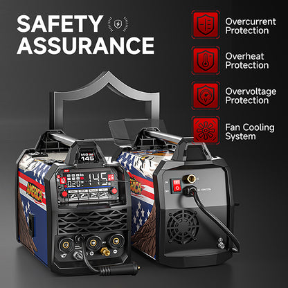 ANDELI 135A / 145A MIG Welder Series 110V/220V | 3-in-1 & 4-in-1 Flux Core MIG / Lift TIG / Stick Welding Machine with Synergy & LED Display