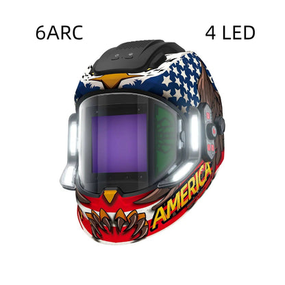 Cascos de soldadura con oscurecimiento automático ANDELI con 4 luces LED - MONERDB LED