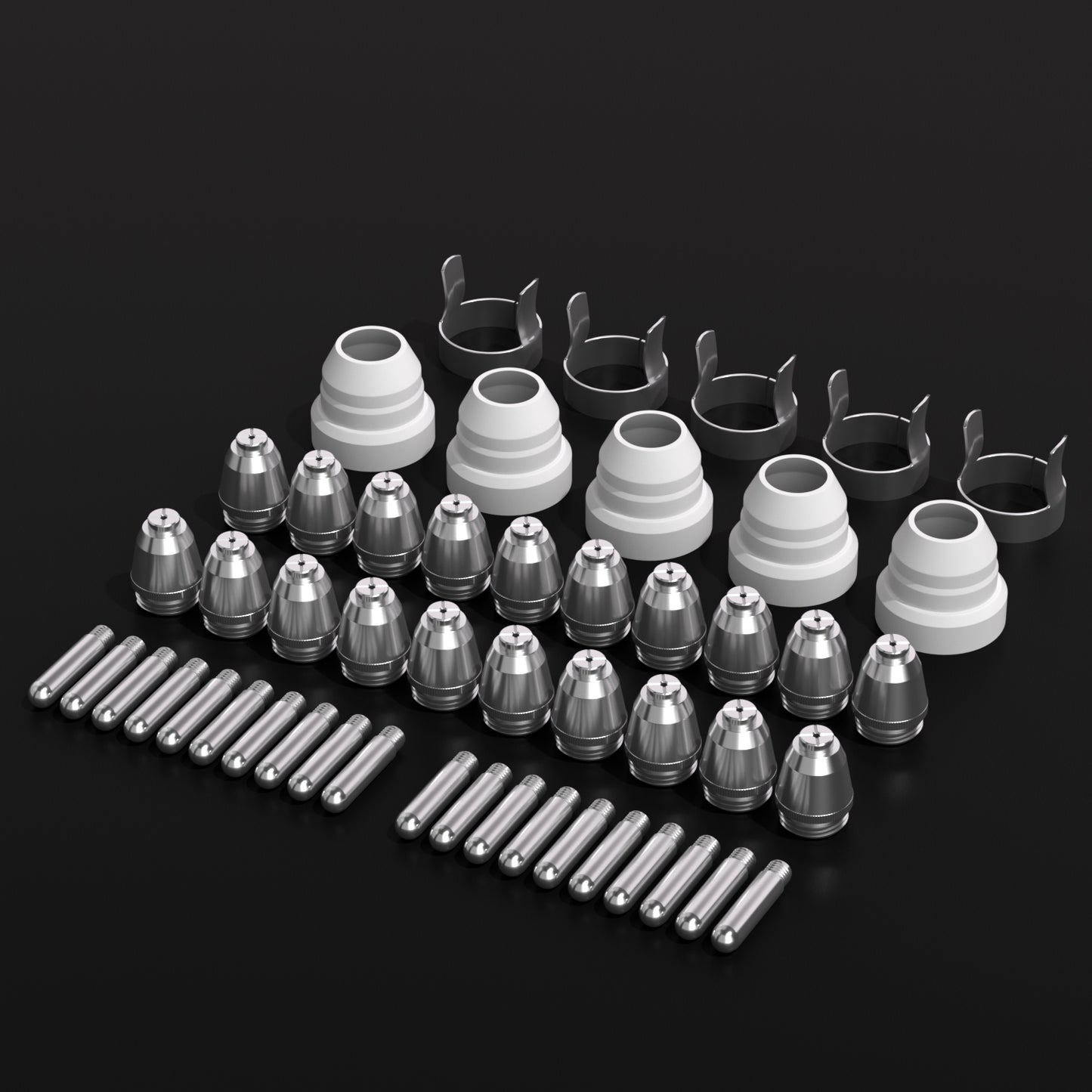 ANDELI AG60 Plasma Cutter Torch Consumables, 50Pcs Cutting Torch Tip Nozzles Kit with Box, Ceramic Cups for Multiple Pilot Arc Plasma Cutters (SG-55/AG-60 Compatible)