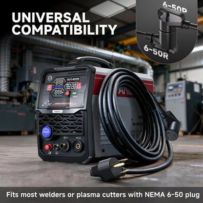 ANDELI 40Amp 20ft Welder Extension Cord 10 AWG [ETL Listed], 250V NEMA 6-50 Heat-Resistant Welding Cord 3 Prong for MIG/TIG/MMA Welder, Plasma Cutter(8-20FT)