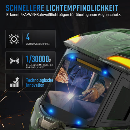 ANDELI Automatik-Schweißhelm mit 2 LED-Leuchten – OPTIM SERIE