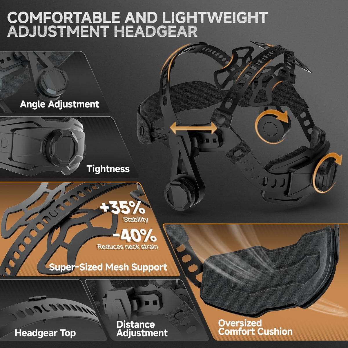 ANDELI Auto Darkening Welding Helmets with 4 LED Lights-Grey Knights（2100mAh）