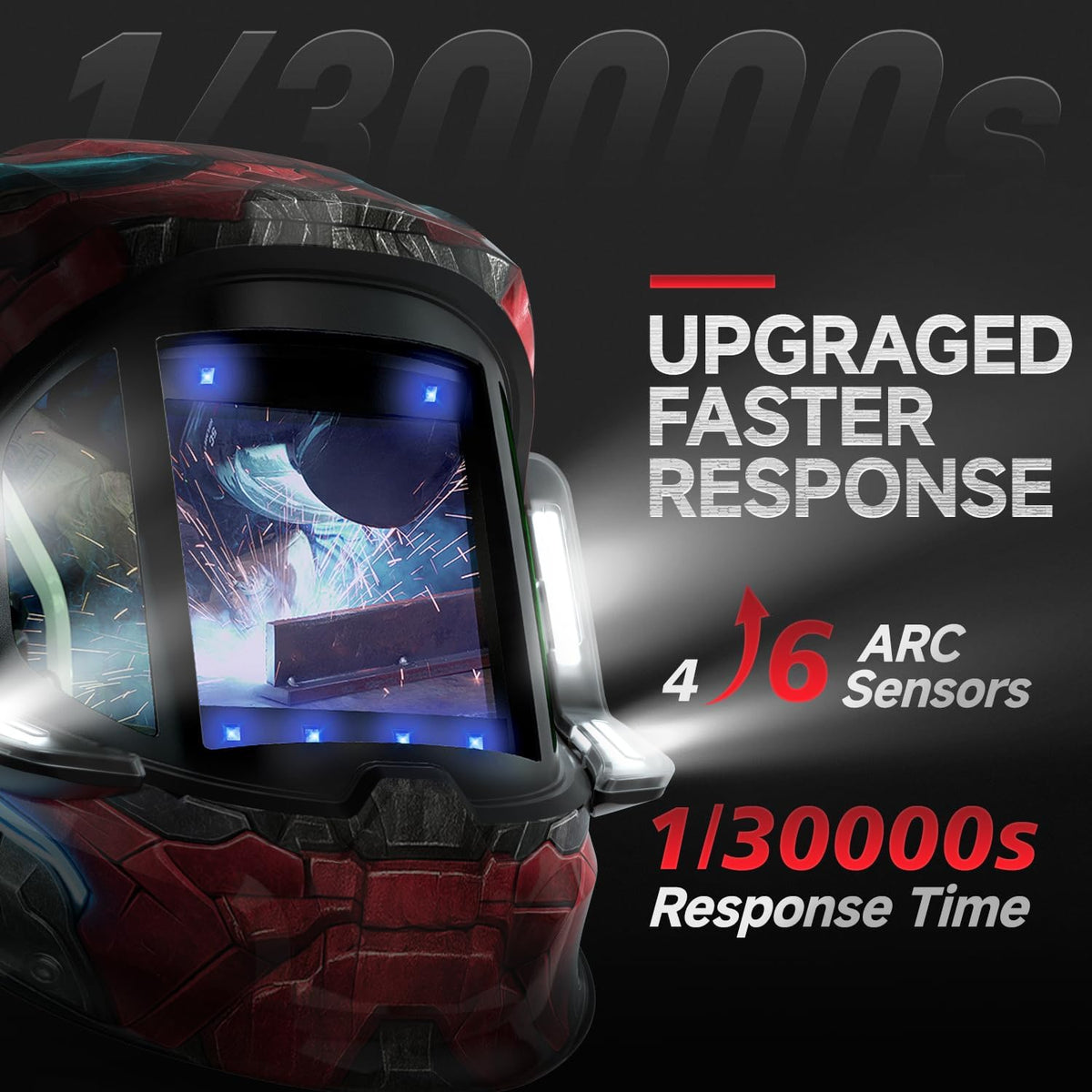 ANDELI Auto Darkening Welding Helmets with 4 LED Lights-Rogue Roar（2100mAh）