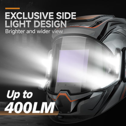 ANDELI Auto Darkening Welding Helmets with 4 LED Lights-Grey Knights（2100mAh）