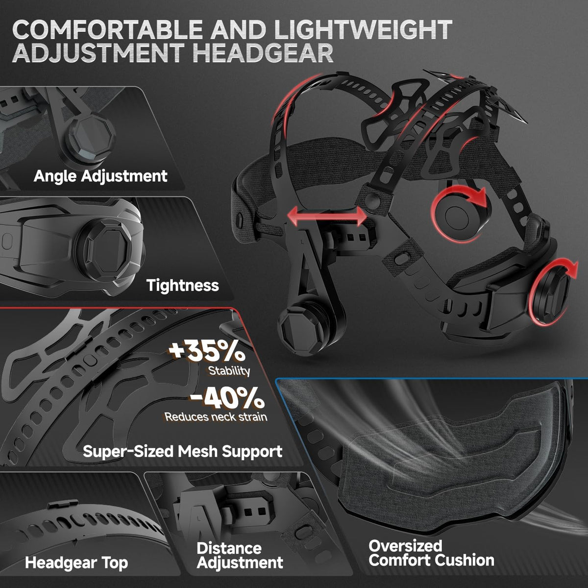 ANDELI Auto Darkening Welding Helmets with 4 LED Lights-American Eagle（2100mAh）