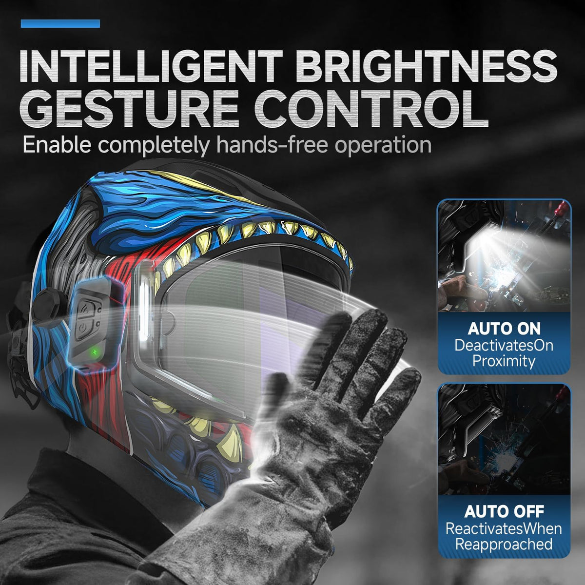 ANDELI Automatik-Schweißhelme mit 4 LED-Leuchten – MONERDB LED PRO