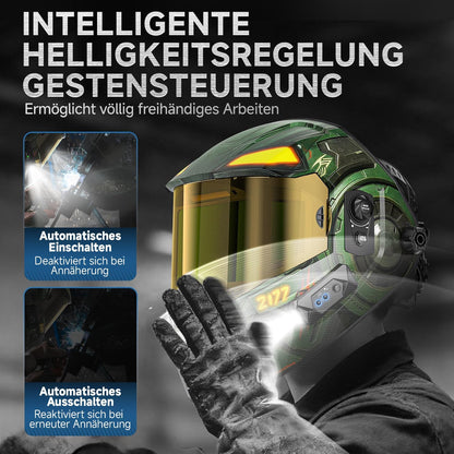 ANDELI Automatik-Schweißhelm mit 2 LED-Leuchten – OPTIM SERIE