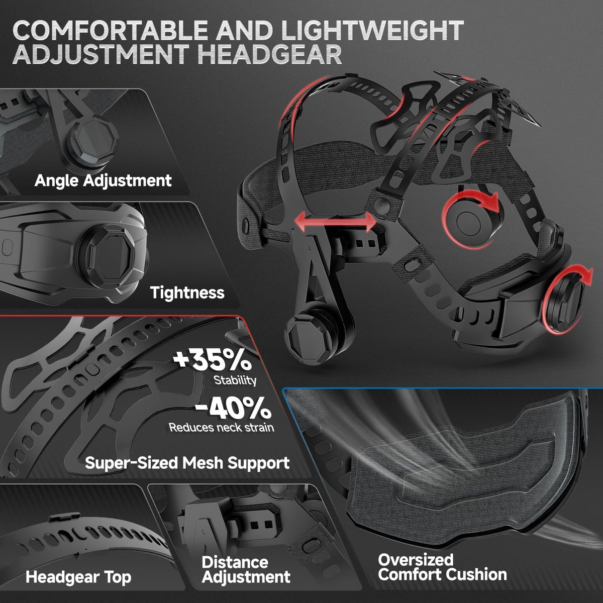 ANDELI Auto Darkening Welding Helmets with 4 LED Lights-American Eagle（2400mAh）