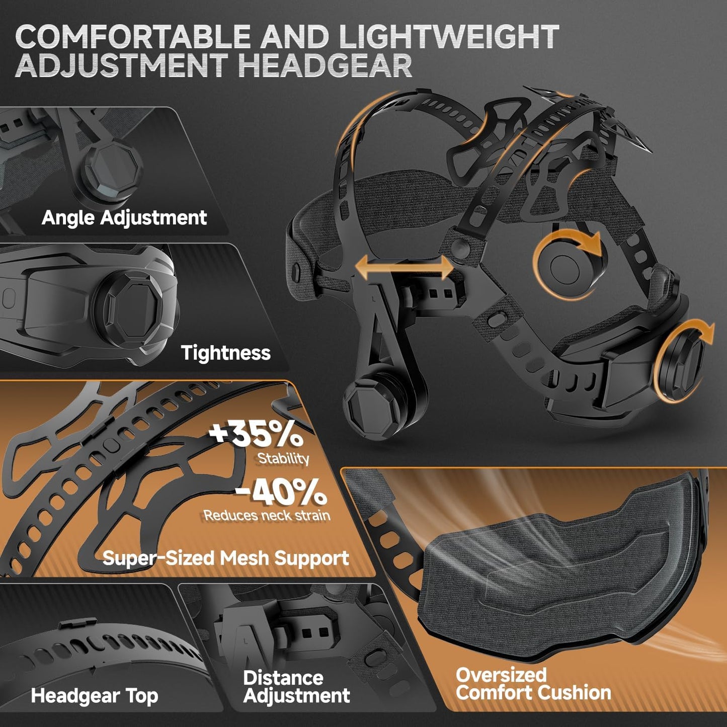 ANDELI Auto Darkening Welding Helmets with 4 LED Lights-MONER SERIES