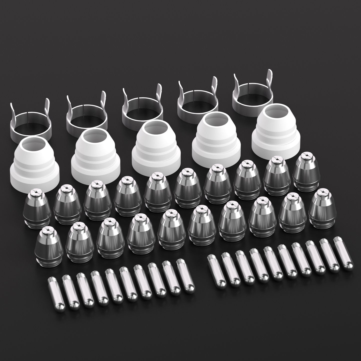 ANDELI AG60 Plasma Cutter Torch Consumables, 50Pcs Cutting Torch Tip Nozzles Kit with Box, Ceramic Cups for Multiple Pilot Arc Plasma Cutters (SG-55/AG-60 Compatible)