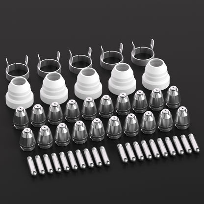 ANDELI AG60 Plasma Cutter Torch Consumables, 50Pcs Cutting Torch Tip Nozzles Kit with Box, Ceramic Cups for Multiple Pilot Arc Plasma Cutters (SG-55/AG-60 Compatible)
