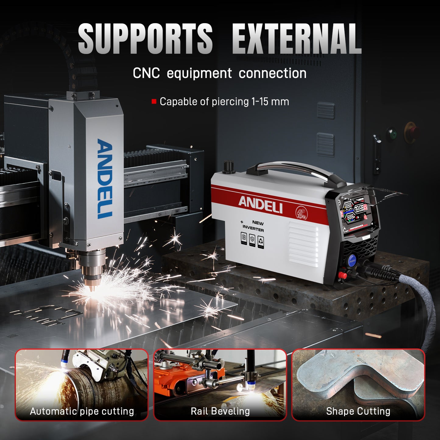 ANDELI Cut-65DS Non-HF Plasma Cutter 65A Dual Voltage 110V/220V with ECO Mode & CNC Compatible