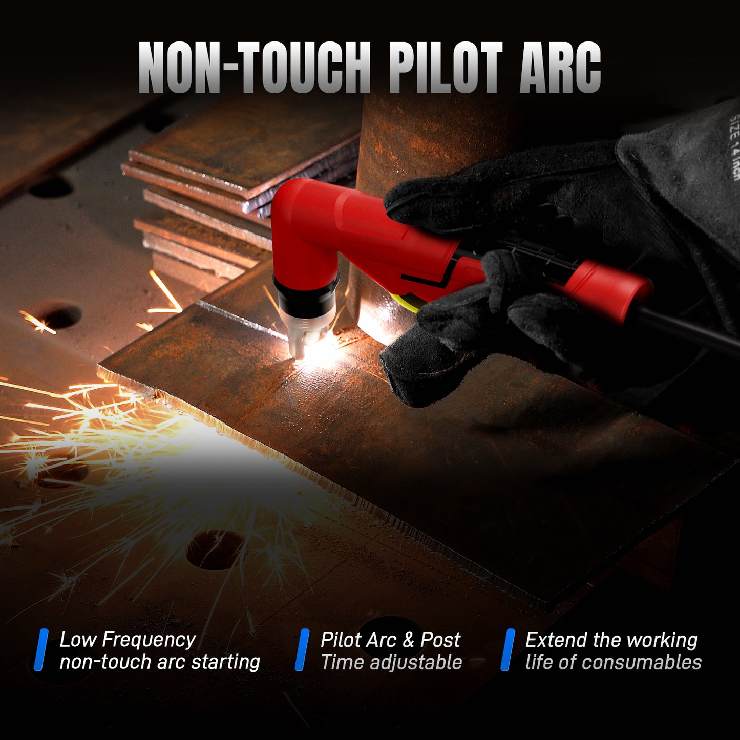 ANDELI 55A Plasma Cutter with Built-In Air Compressor, Non-HF Pilot Arc, 110V/220V Dual Voltage