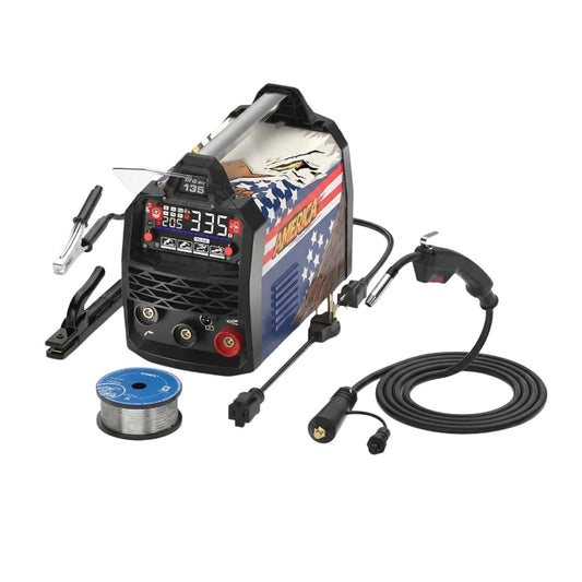 ANDELI 135A Dual Voltage Flux Core MIG Welder Kit (110V/220V) – MIG/Lift TIG/Stick