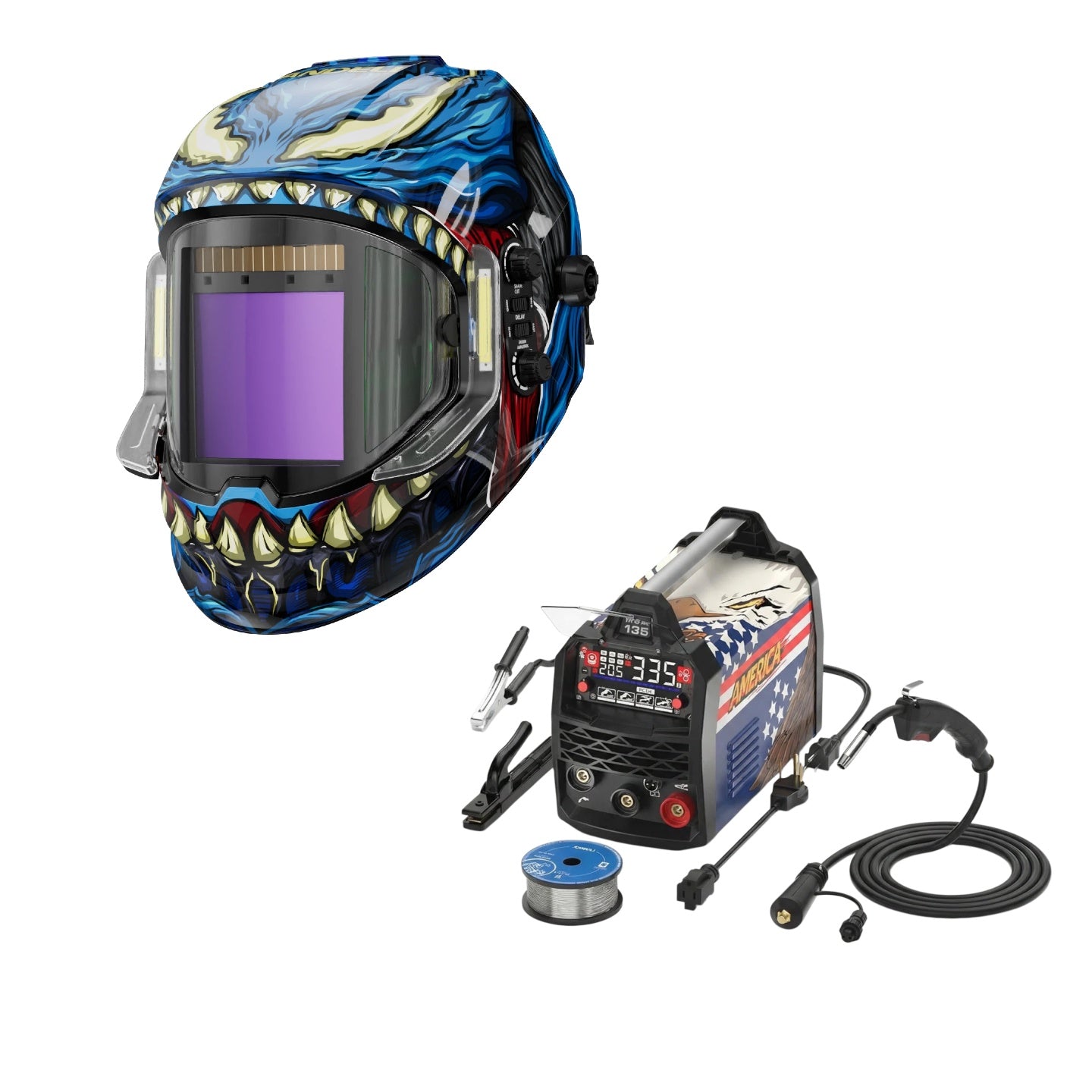 ANDELI 135A Dual Voltage Flux Core MIG Welder Kit (110V/220V) – MIG/Lift TIG/Stick