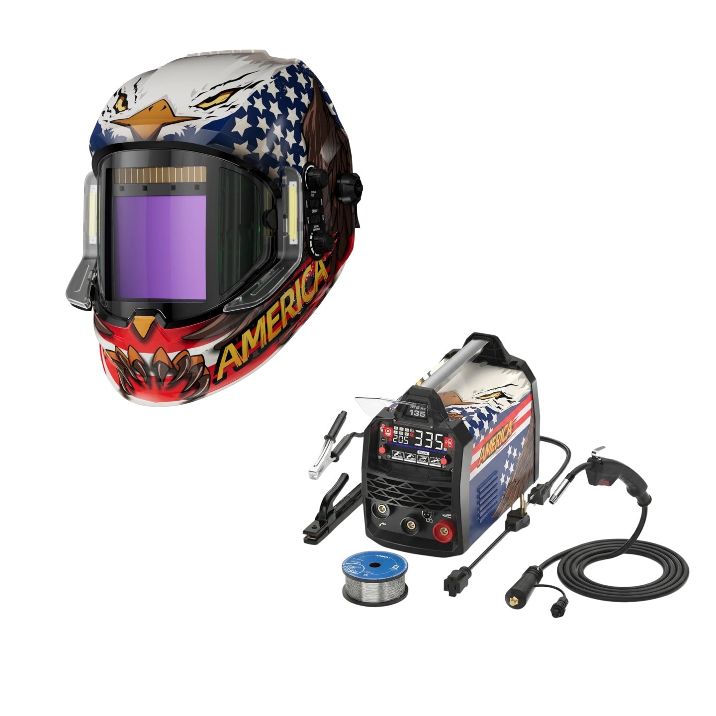 ANDELI 135A Dual Voltage Flux Core MIG Welder Kit (110V/220V) – MIG/Lift TIG/Stick