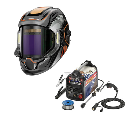 ANDELI 135A Dual Voltage Flux Core MIG Welder Kit (110V/220V) – MIG/Lift TIG/Stick
