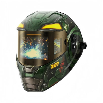 ANDELI Auto-Darkening Welding Helmet with Digital Filter, Internal Display, 7.2" x 3.2" Extra-Wide Panoramic View, Type-C Fast Charging, True Color for Welding, Cutting & Grinding