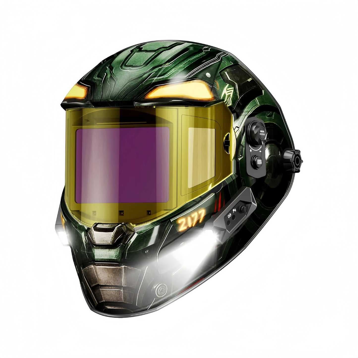 ANDELI Auto-Darkening Welding Helmet with Digital Filter, Internal Display, 7.2" x 3.2" Extra-Wide Panoramic View, Type-C Fast Charging, True Color for Welding, Cutting & Grinding